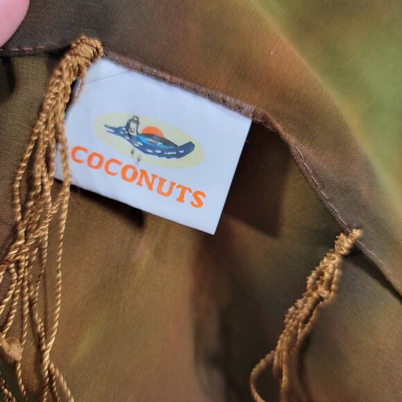 Coconuts Beach Wrap Shawl Sarong‎ Scarf Beach Micro Polyester Orange Red Yellow - Picture 5 of 6